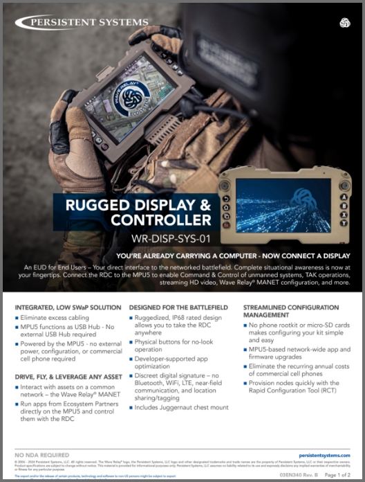 RUGGED DISPLAY & CONTROLLER (RDC) FOR WARFIGHTERS